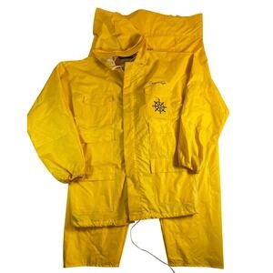 Vintage Chris-Craft Yellow Rain Suit Jacket Pants Set MED Gorpcore Maritime PVC